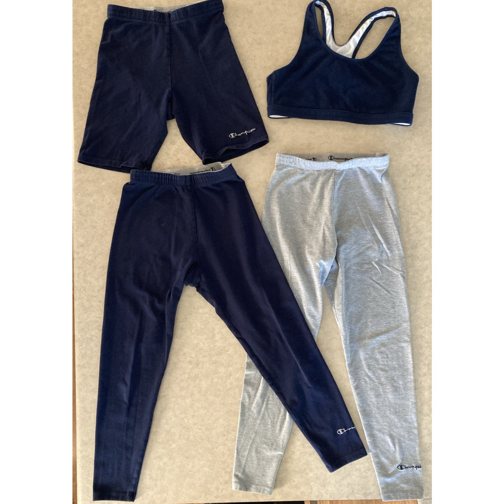 Vintage Large Champion Sports Bra Shorts Leggings Set Athletic Activewear 90's